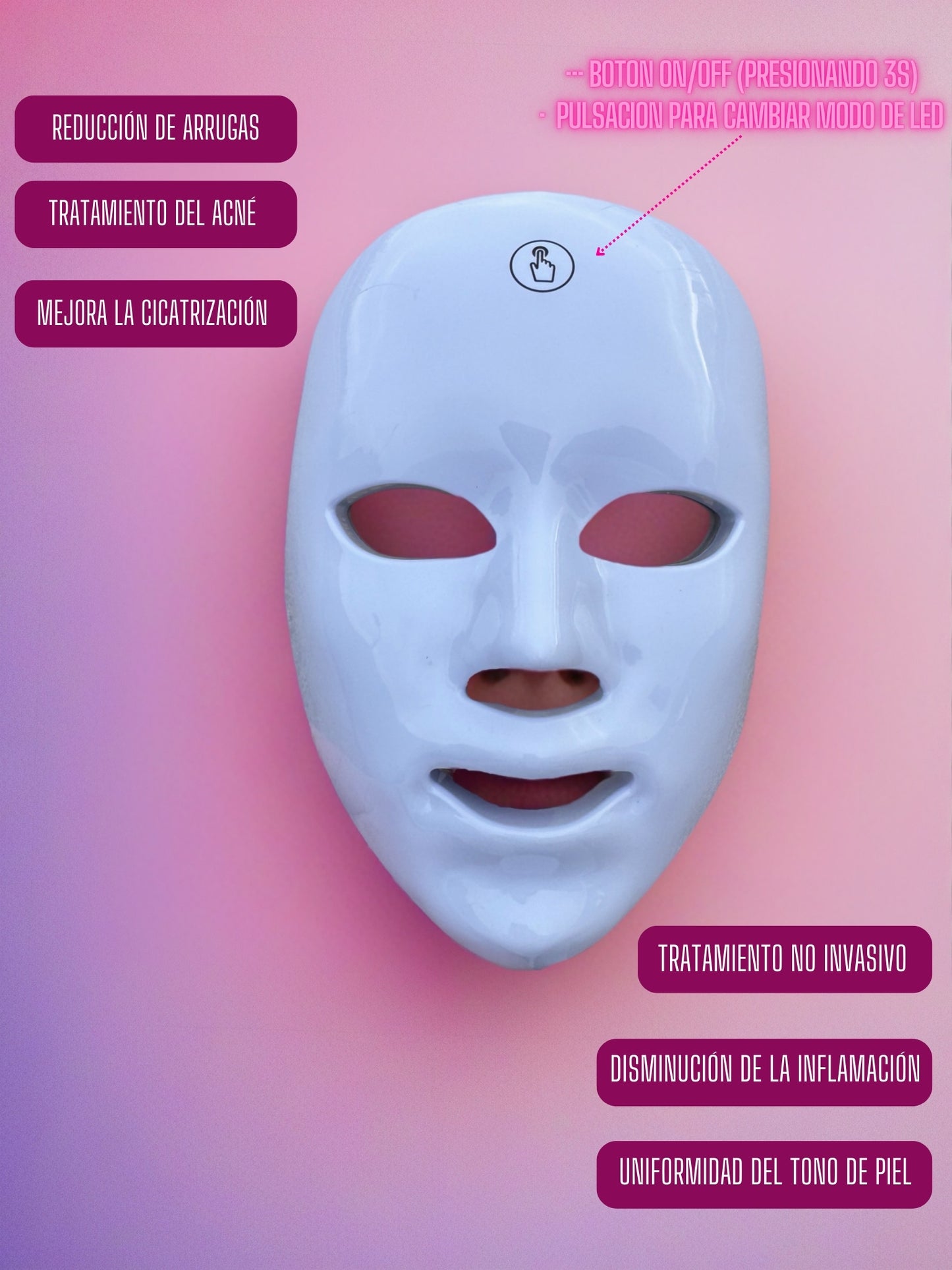 Mascarilla Facial LED LumiTherapy